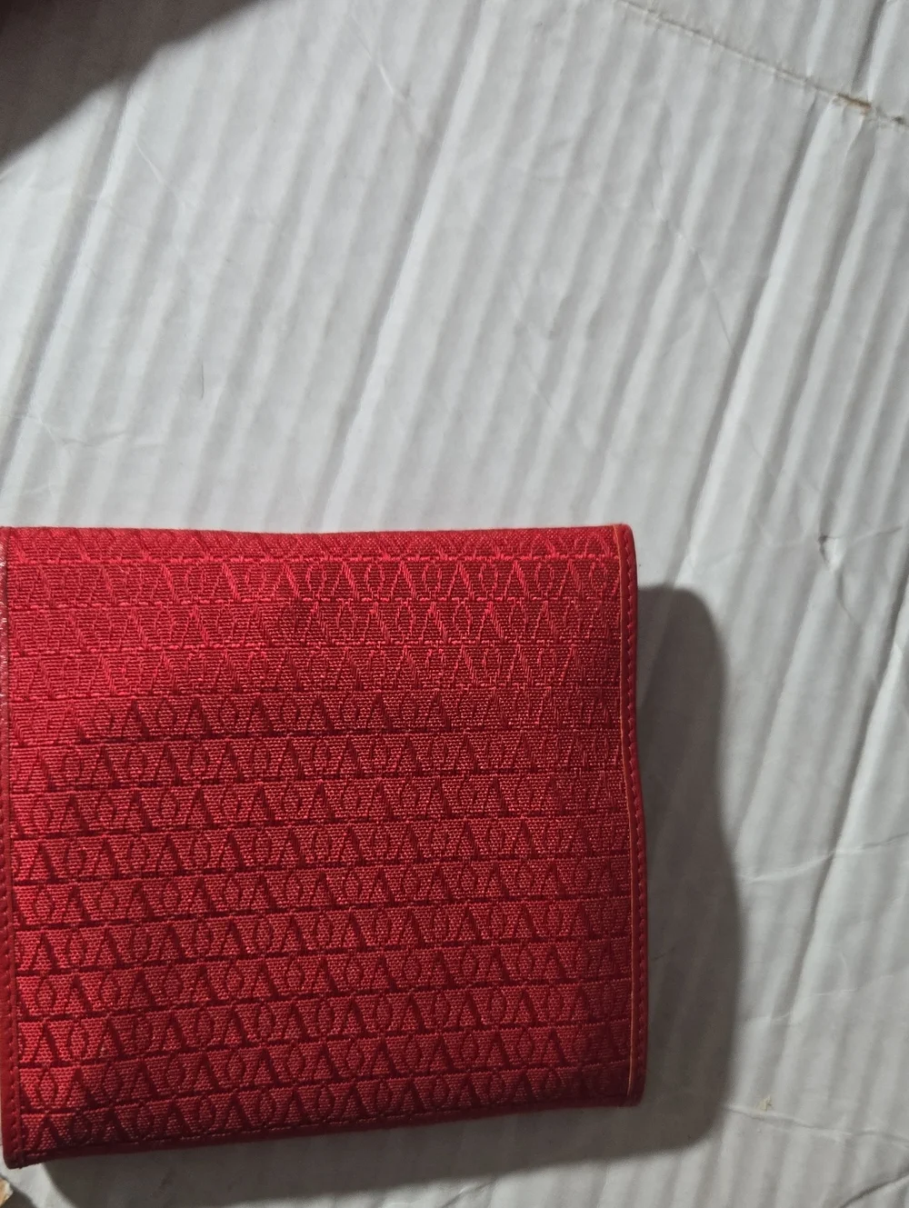 Valentino Garavani Red Leather-Trim Envelope Clutch with Matching Wallet